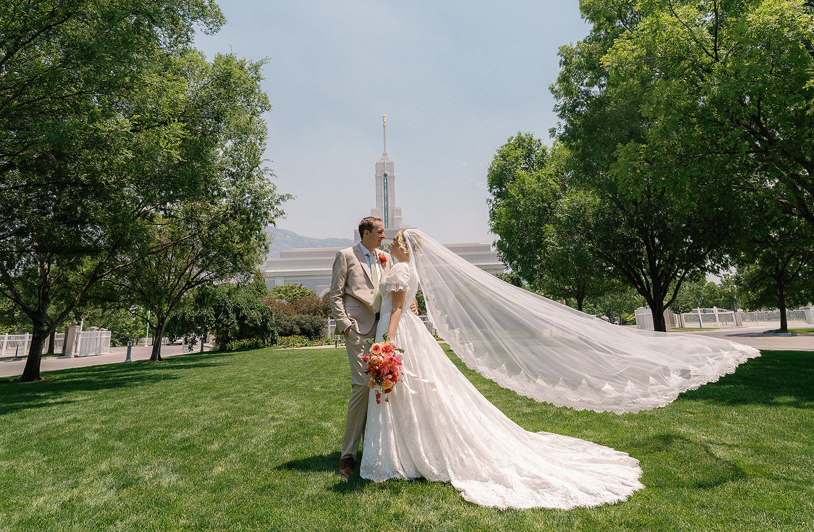 Ella and Benson at temple