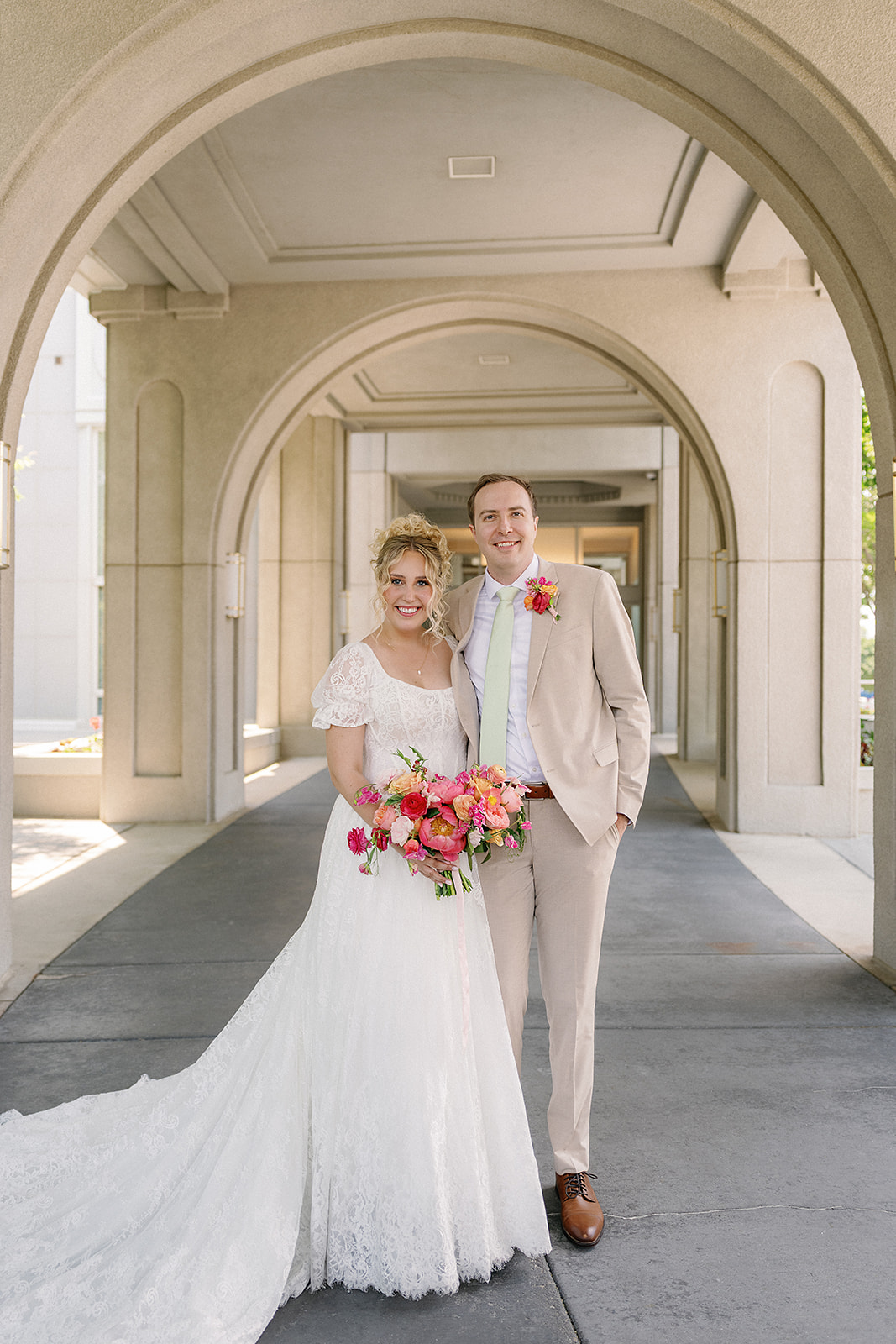 Ella and Benson formal garden portrait