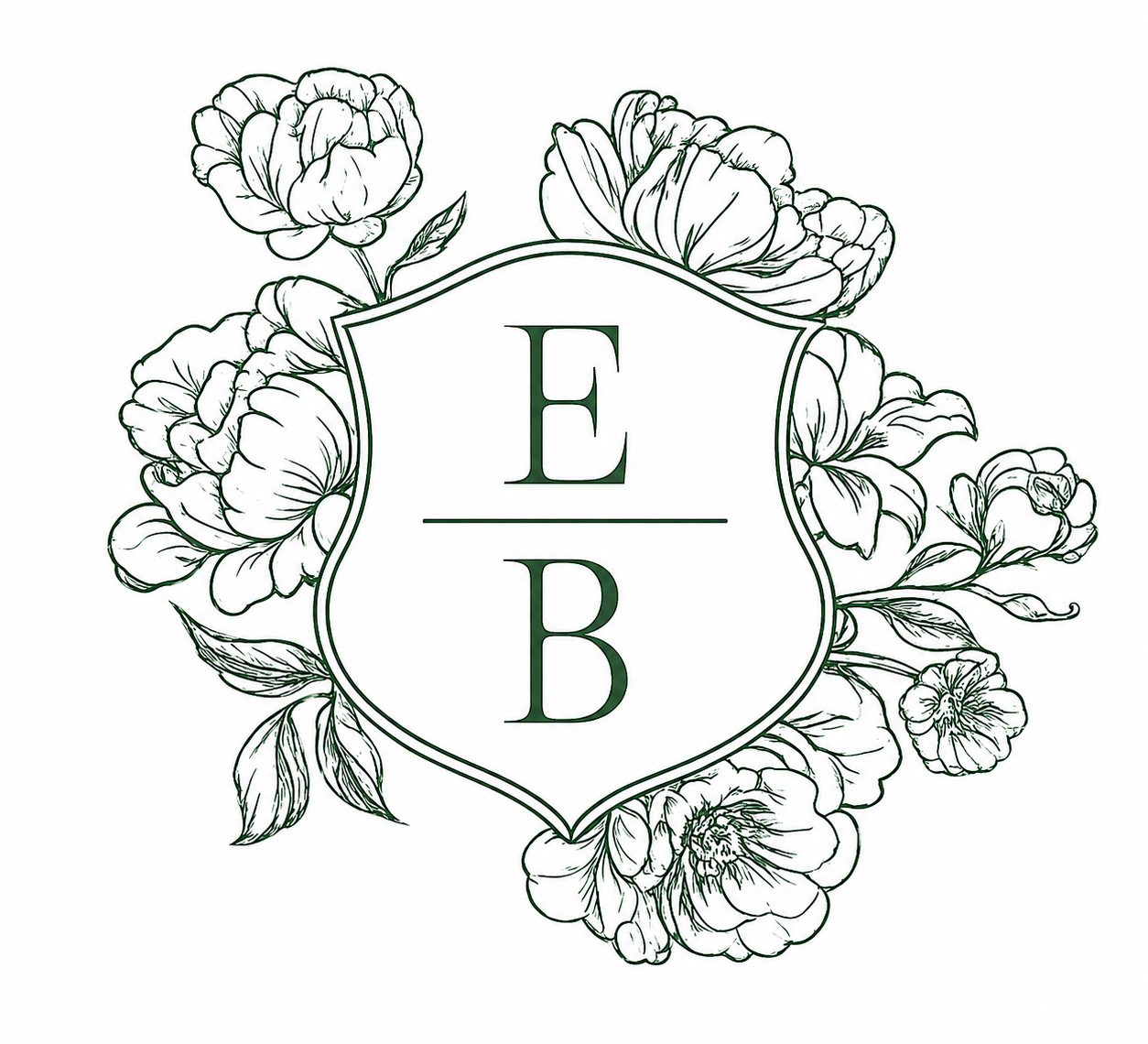 E and B wedding monogram